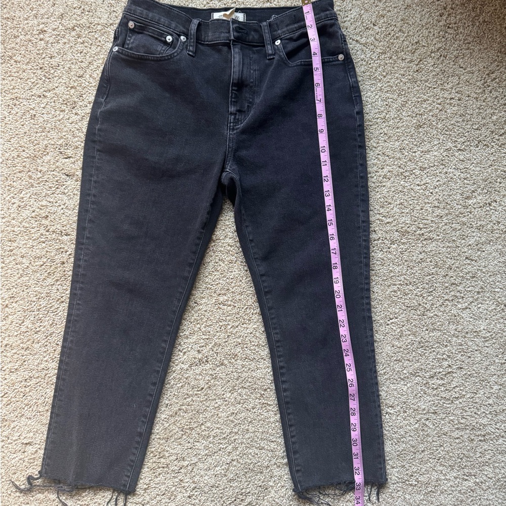 Madewell High-Rise slim crop Black boyjean Frayed jeans - Picture 2 of 8